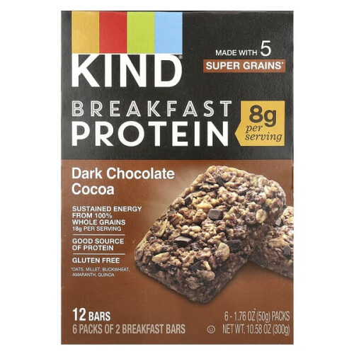 KIND Bars Breakfast Protein Bars, Dark Chocolate Cocoa
