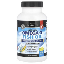 Einmal Täglich Omega-3 Fischöl, Dreifache Stärke, Hochwirksam, Zitrone