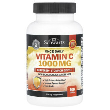 Einmal Täglich Vitamin C, Gepuffert, Magenschonend mit Bioflavonoiden & Hagebutten