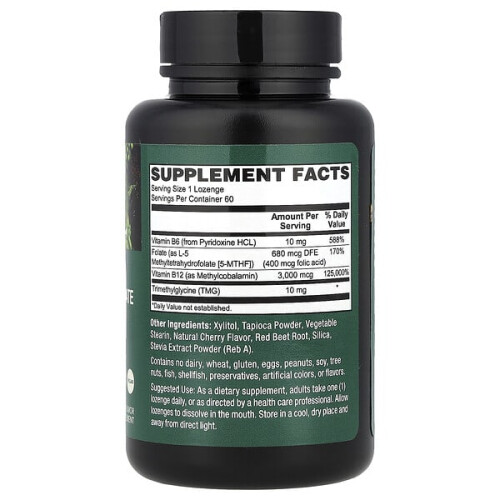 Méthyl B-12 Végane + Folate, Cerise Naturelle 1