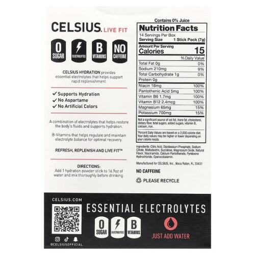 Live Fit, Hydration, Essential Electrolytes, No Caffeine, Strawberry Watermelon 1
