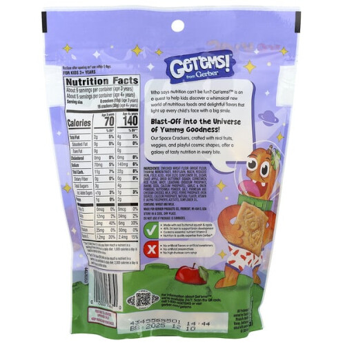 Gerber Get'ems!, Crackers de l'Espace, Pour Enfants 3+, Parmesan 1