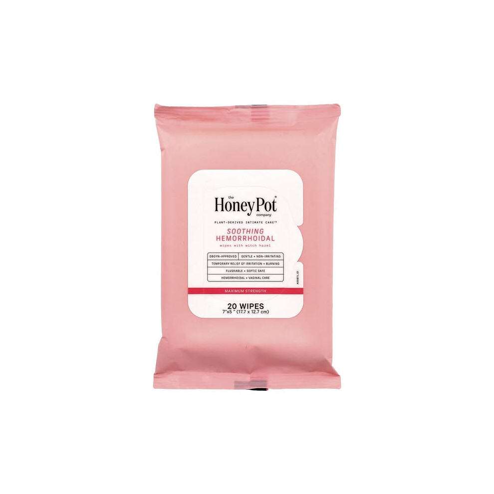 The Honey Pot Company Soothing Hemorrhoidal Wipes, Maximum Strength