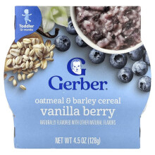 Haferflocken & Gerstenbrei, 12+ Monate, Vanille-Beere