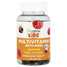 Kids, Multivitamin Mit Eisen Gummies, Himbeere