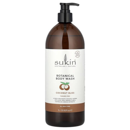 Sukin Gel Douche Botanique, Tous Types de Peau, Coconut Bliss