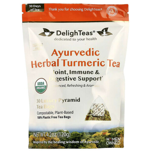 Ayurvedic Herbal Turmeric Tea, Caffeine Free