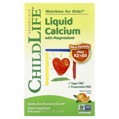 Liquid Calcium with Magnesium Plus K2 & D3, Natural Orange