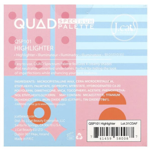 QUAD Spectrum Palette Visage Highlighter, QSP101 1