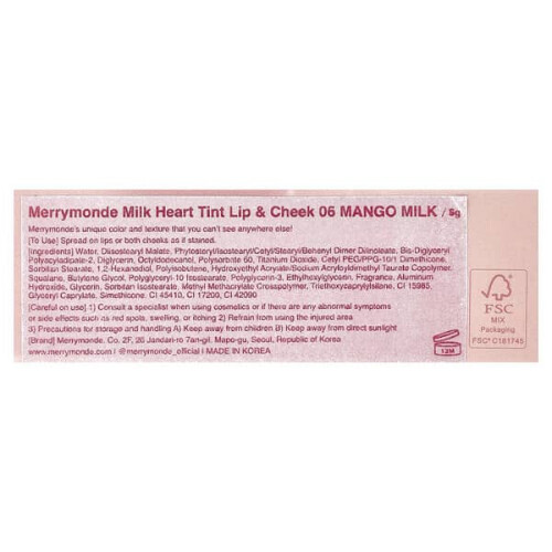 Milch Herz Tönung, Lippe & Wange, 06 Mango Milch 2