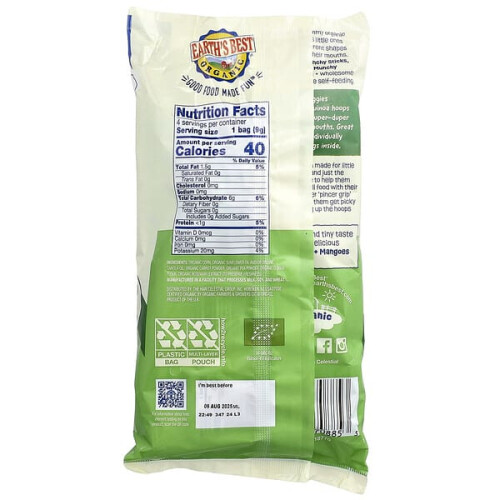 Bio-Melty Hoops, Puffmais-Snack, 8+ Monate, Frühlingsgemüse 1