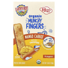 Organic Munchy Fingers, Puffmais-Snack, 10+ Monate, Mango Karotte