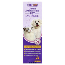 Rincage Oculaire Antimicrobien Doux pour Animaux, Pour Chiens et Chats