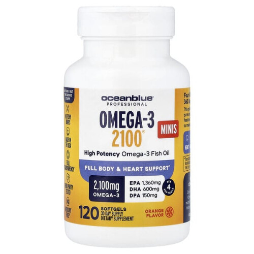 Omega-3 2100 Minis, Hochwirksam, Orange