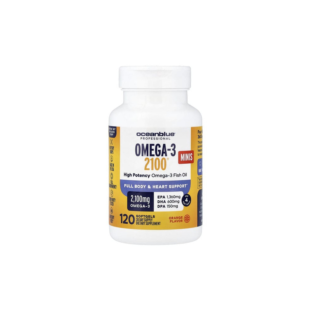 Oceanblue Orange Omega-3 2100 Minis, High Potency,