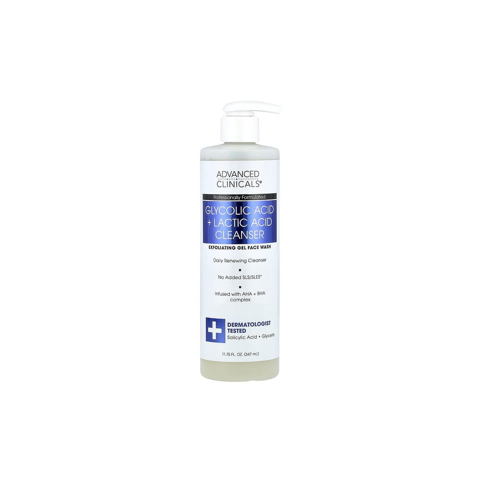 Advanced Clinicals Glycolic Acid + Lactic Acid Cleanser