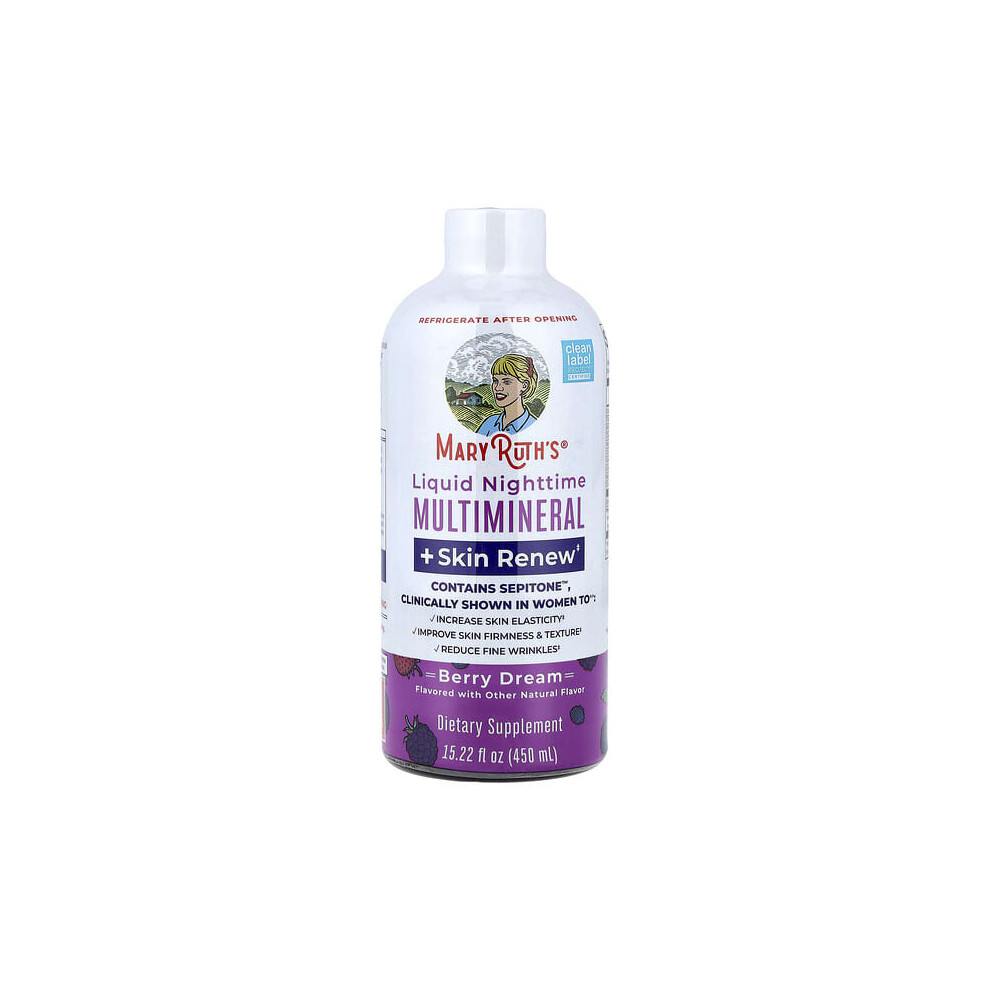 Maryruth's Liquid Nighttime Multimineral + Skin Renew, Berry Dream