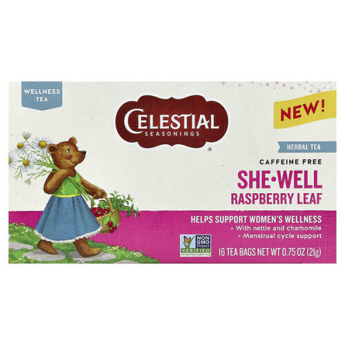 She-Well, Herbal Tea, Raspberry Leaf, Caffeine Free