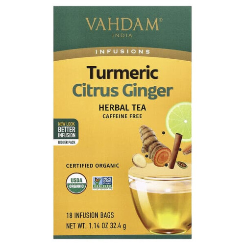 Infusions, Tisane, Curcuma agrumes gingembre, Sans caféine