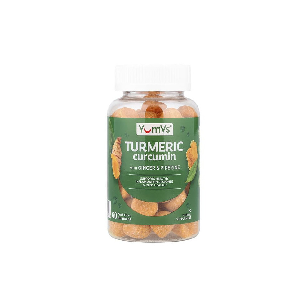 Yumvs Peach Turmeric Curcumin With Ginger & Piperine Gummies,