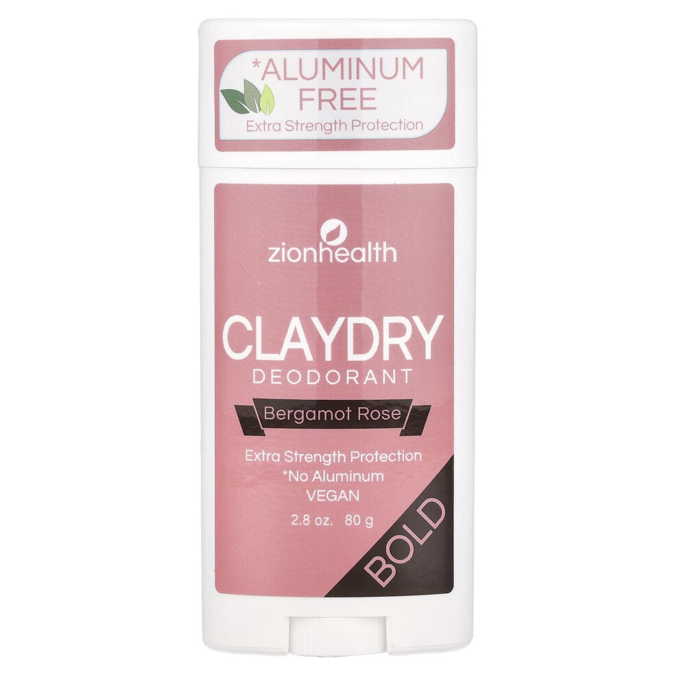 Zion Health , Bold, Claydry Deodorant, Bergamot Rose, 2.8 Oz (80 G)