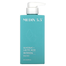 Medix 5.5, Gel Douche Perfectionnant la Peau, Acide Glycolique + Acide Lactique, 15 fl oz (444 ml)