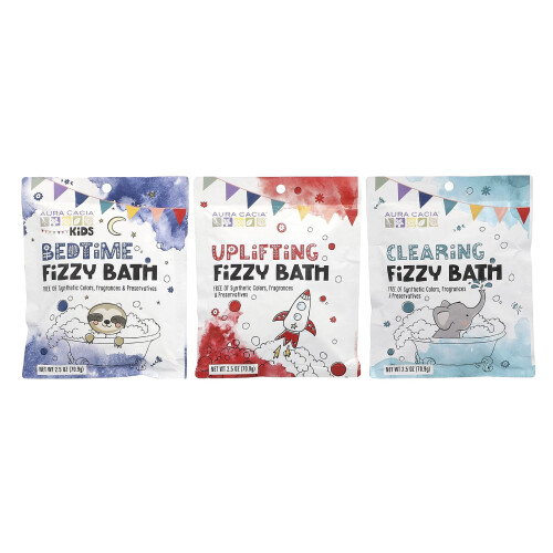 Aura Cacia, Kinder, Brausebad-Set, Sortiment, 3 Beutel, je 2,5 oz (70,9 g) 2
