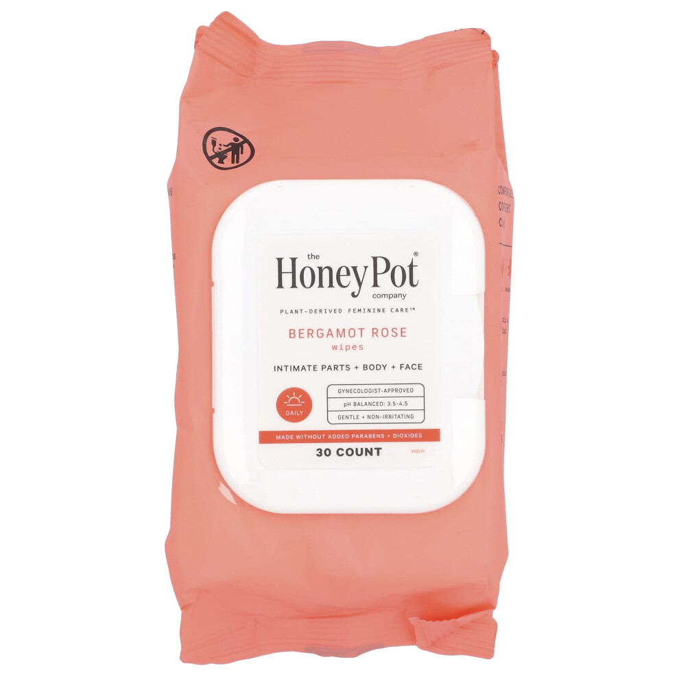 The Honey Pot Company , Wipes, Bergamot Rose, 30 Count