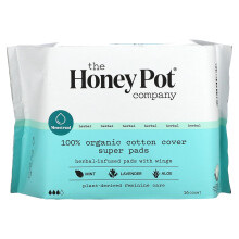 The Honey Pot Company, Bio Super Kräuter-Infizierte Binden mit Flügeln, 16 Stück