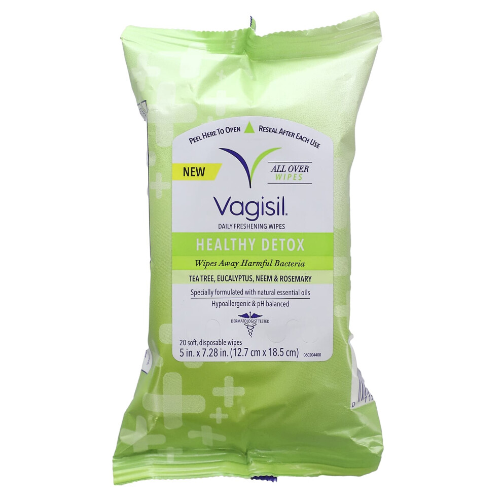 Vagisil , Daily Freshening Wipes, Healthy Detox 20 Disposable Wipes