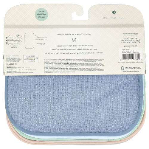 Green Sprouts, Bavoirs absorbants, Multicolore, 5 bavoirs 1