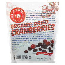 Made in Nature, Bio-Getrocknete Cranberries mit Bio-Apfelsaft, 12 Unzen (340 g)