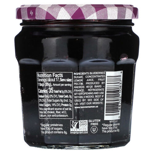 Bonne Maman, Blueberry Fruit Spread, 11.8 oz (335 g) 1