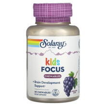 Solaray, Kids, Fokus Kautabletten, Natürliche Traube, 60 Kautabletten