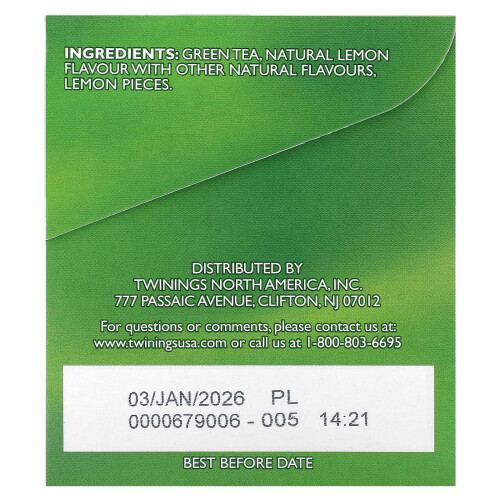 Twinings Twinings, Grüntee, Zitrone, 20 Teebeutel, 1,41 oz (40 g) 1