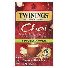 Twinings, Thé Noir, Chai, Pomme Épicée, 20 Sachets de Thé, 1,41 oz (40 g)