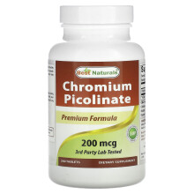 Best Naturals, Chrompicolinat, 200 mcg, 240 Tabletten