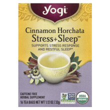 Yogi Tea, Stress + Sommeil, Horchata à la Cannelle, Sans Caféine, 16 Sachets de Thé, 1,12 oz (32 g)