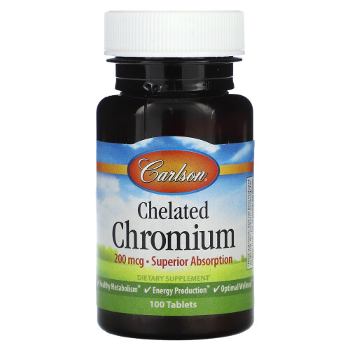 Carlson, Chrome Chélaté, 200 mcg, 100 Comprimés