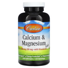 Carlson, Calcium & Magnesium Gele, 250 Softgels