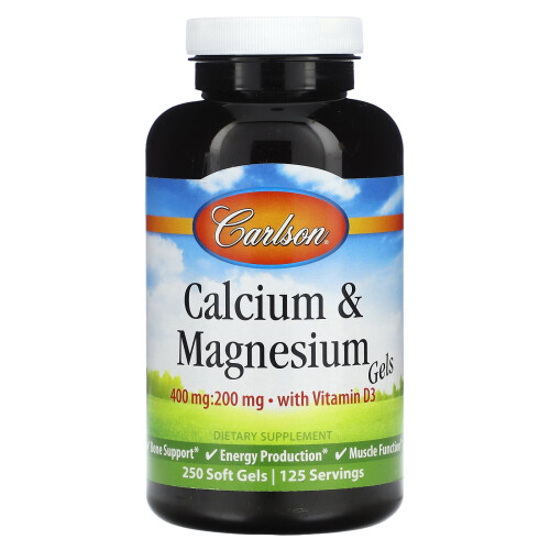 Carlson, Calcium & Magnesium Gele, 250 Softgels