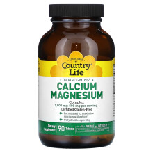 Country Life, Target-Mins, Kalzium Magnesium Komplex, 90 Tabletten