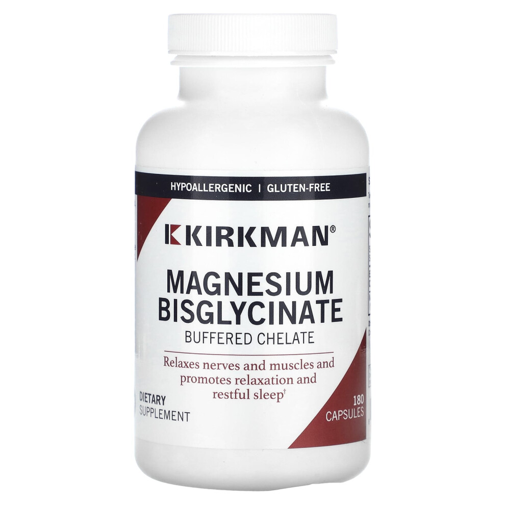 Kirkman Labs , Magnesium Bisglycinate Buffered Chelate, 180 Capsules