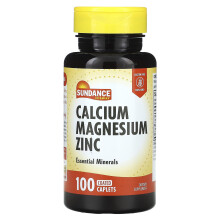 Sundance Vitamins, Kalzium, Magnesium, Zink, 100 überzogene Kapseltabletten