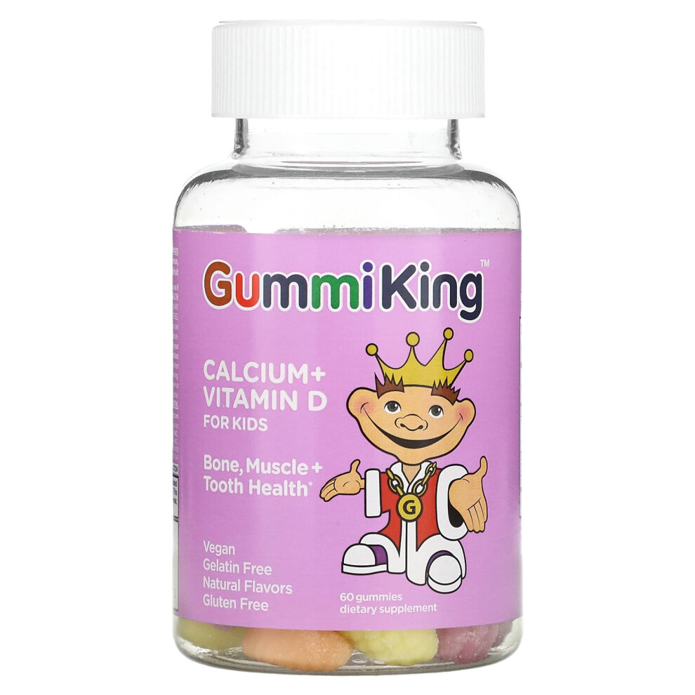 Gummiking , Calcium + Vitamin D For Kids, 60 Gummies