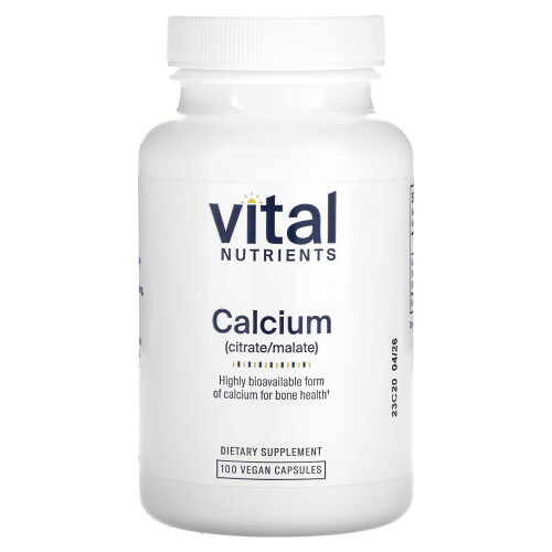 Vital Nutrients Vital Nutrients, Calcium (Citrat/Malat), 100 Vegane Kapseln