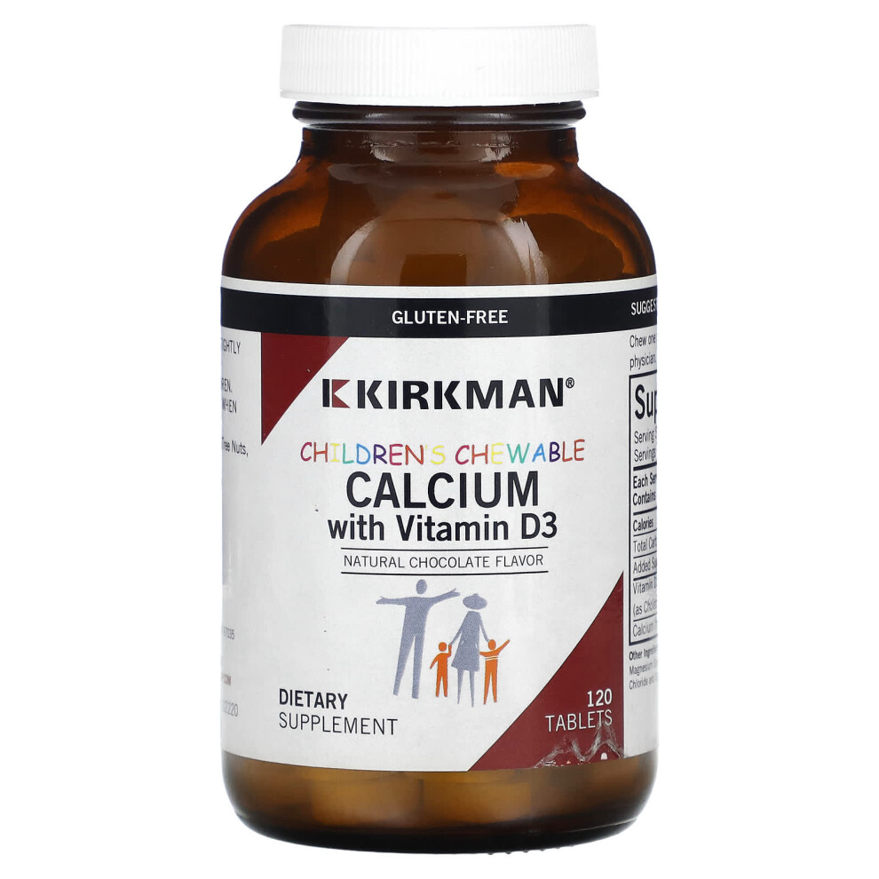 Kirkman Labs , Children's Chewable Calcium With Vitamin D3, Natural Chocolate, 120 Tablets