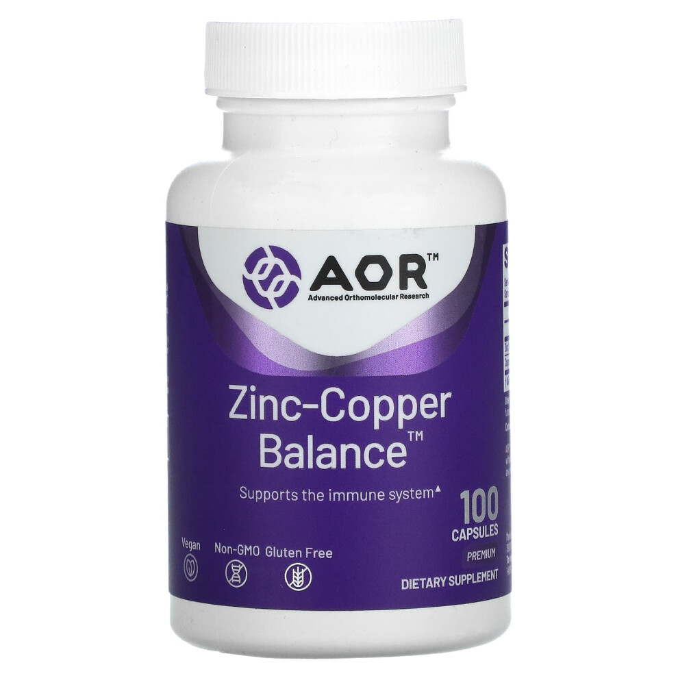 Advanced Orthomolecular Research Aor , Zinc-Copper Balance, 100 Capsules