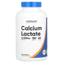 Nutricost, Calciumsalze der Milchsäure, 2.100 mg, 180 Kapseln (700 mg pro Kapsel)