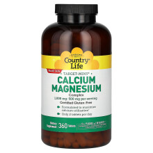 Country Life, Target-Mins, Complexe Calcium-Magnésium, 1 000 mg, 360 Comprimés (500 mg par Comprimé)
